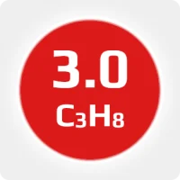 Пропан (C3H8) 3.0 (99,9%) в баллоне 2л (0,8 кг) соединение W21,8х1/14'' LH (DIN1)